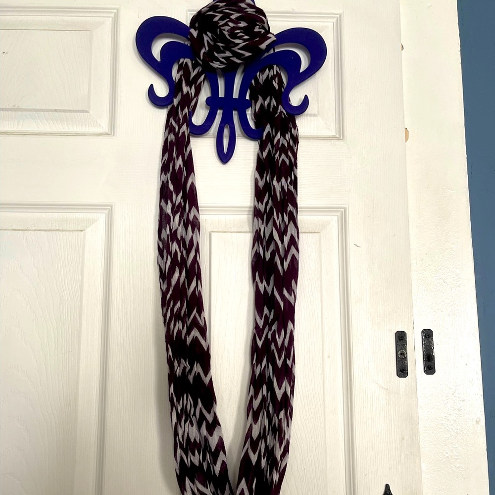 Charming Charlie: Purple and White Chevron Infinity Scarf